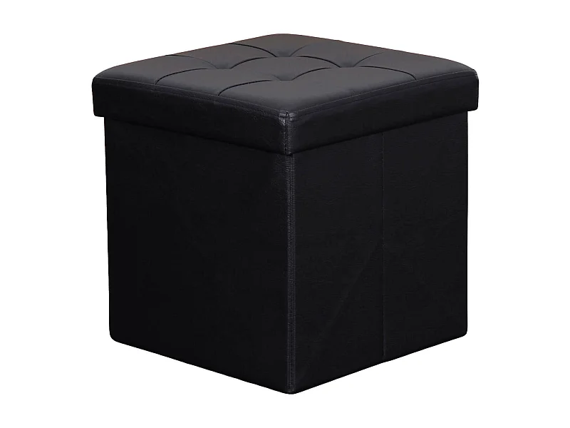 MilaniHome.it - pouf quadrato in ecopelle di design moderno, cm 38 x 38 x 38 hdi coloreNero