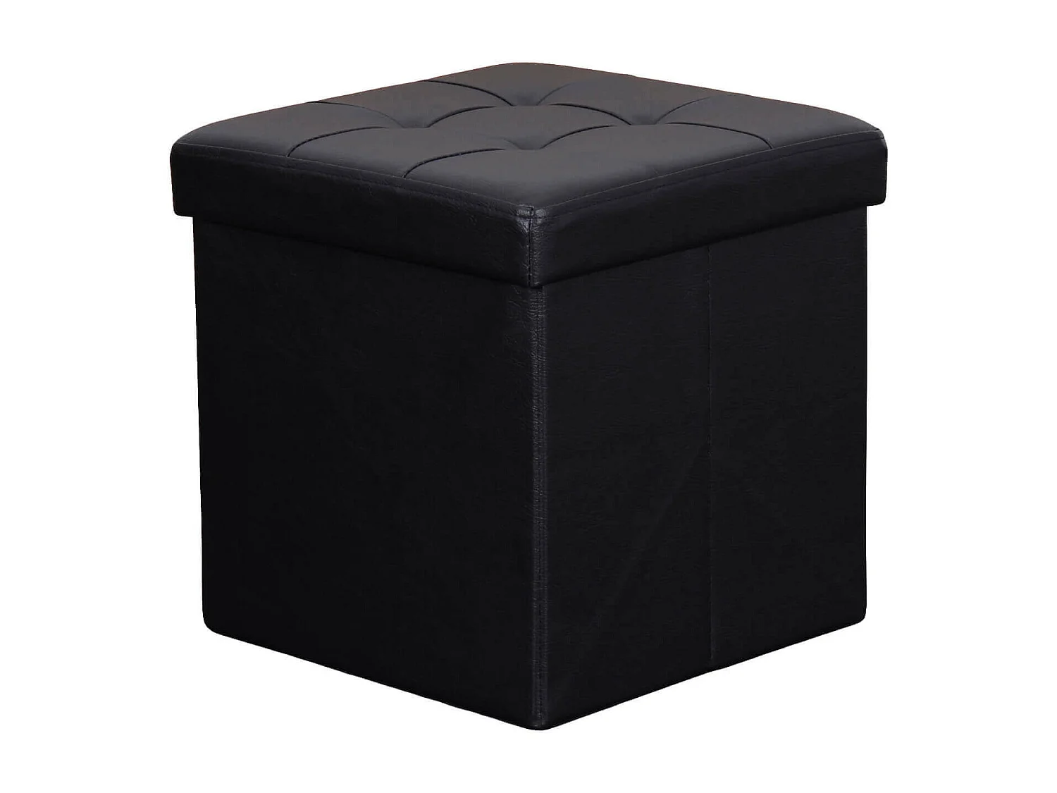 MilaniHome.it - pouf quadrato in ecopelle di design moderno, cm 38 x 38 x 38 hdi coloreNero