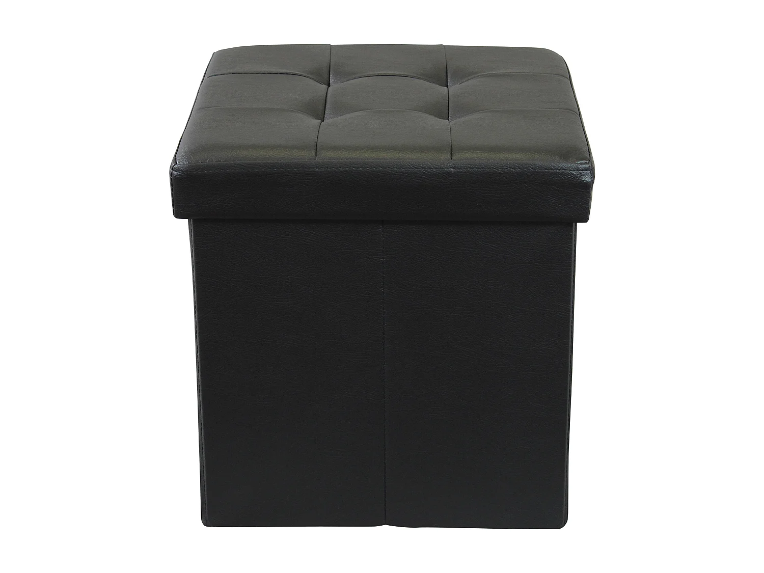 MilaniHome.it - pouf quadrato in ecopelle di design moderno, cm 38 x 38 x 38 hdi coloreNero