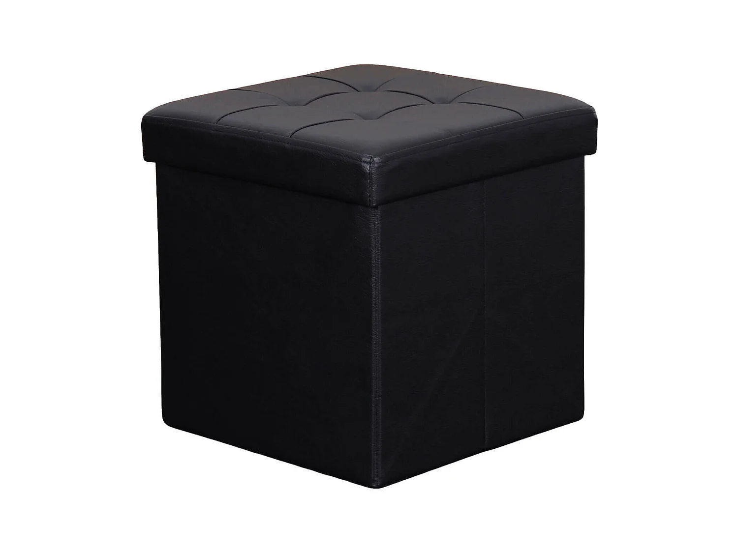 MilaniHome.it - pouf quadrato in ecopelle di design moderno, cm 38 x 38 x 38 hdi coloreNero
