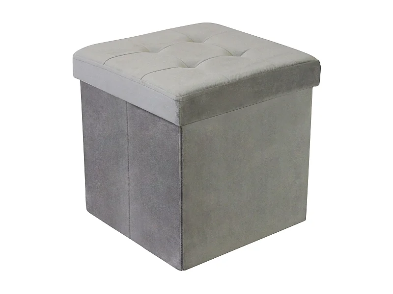 MilaniHome.it - pouf quadrato in velluto di design moderno, cm 38 x 38 x 38 hdi coloreTortora