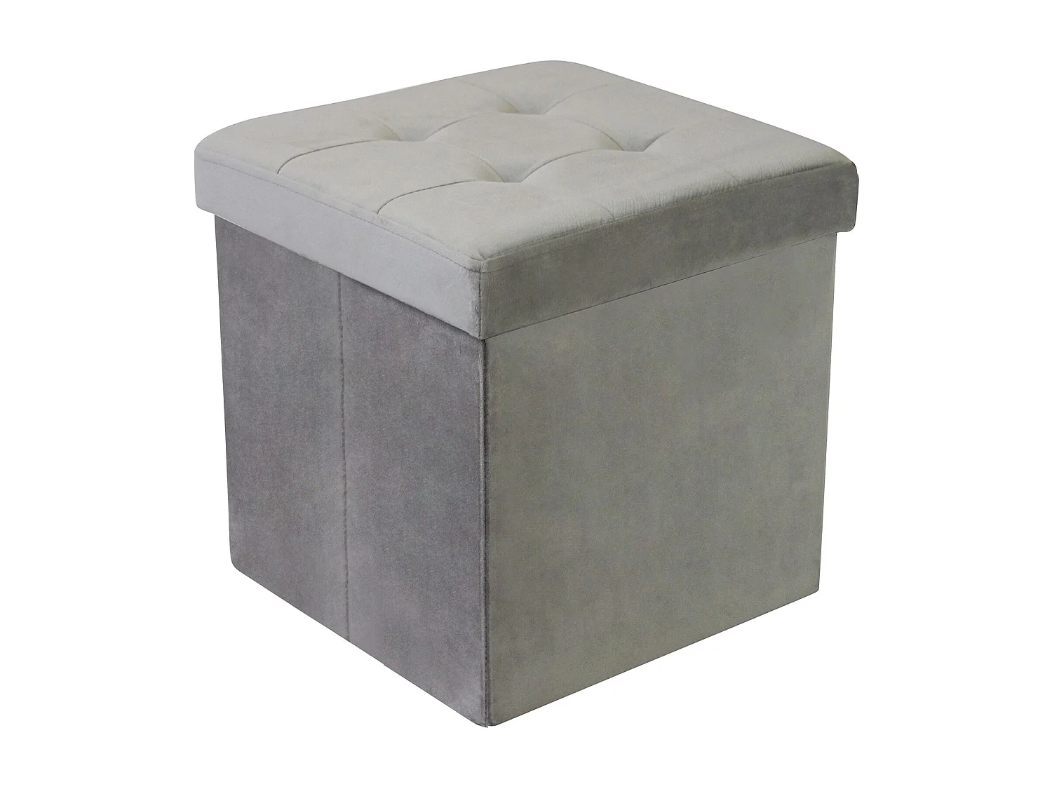 MilaniHome.it - pouf quadrato in velluto di design moderno, cm 38 x 38 x 38 hdi coloreTortora
