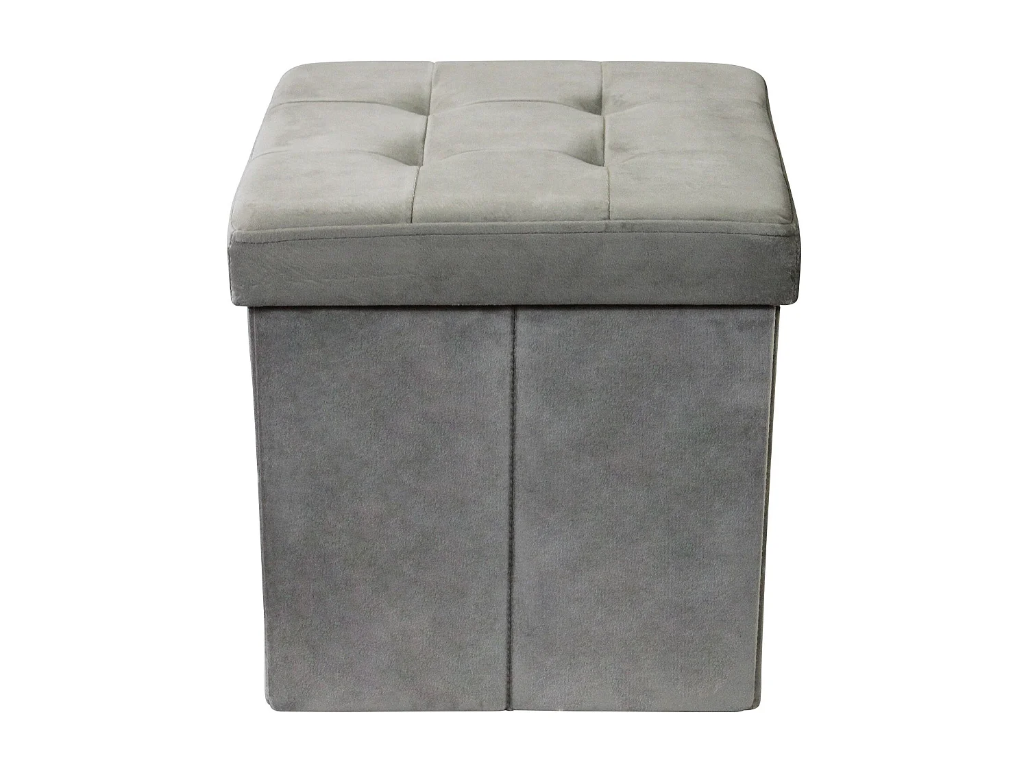 MilaniHome.it - pouf quadrato in velluto di design moderno, cm 38 x 38 x 38 hdi coloreTortora