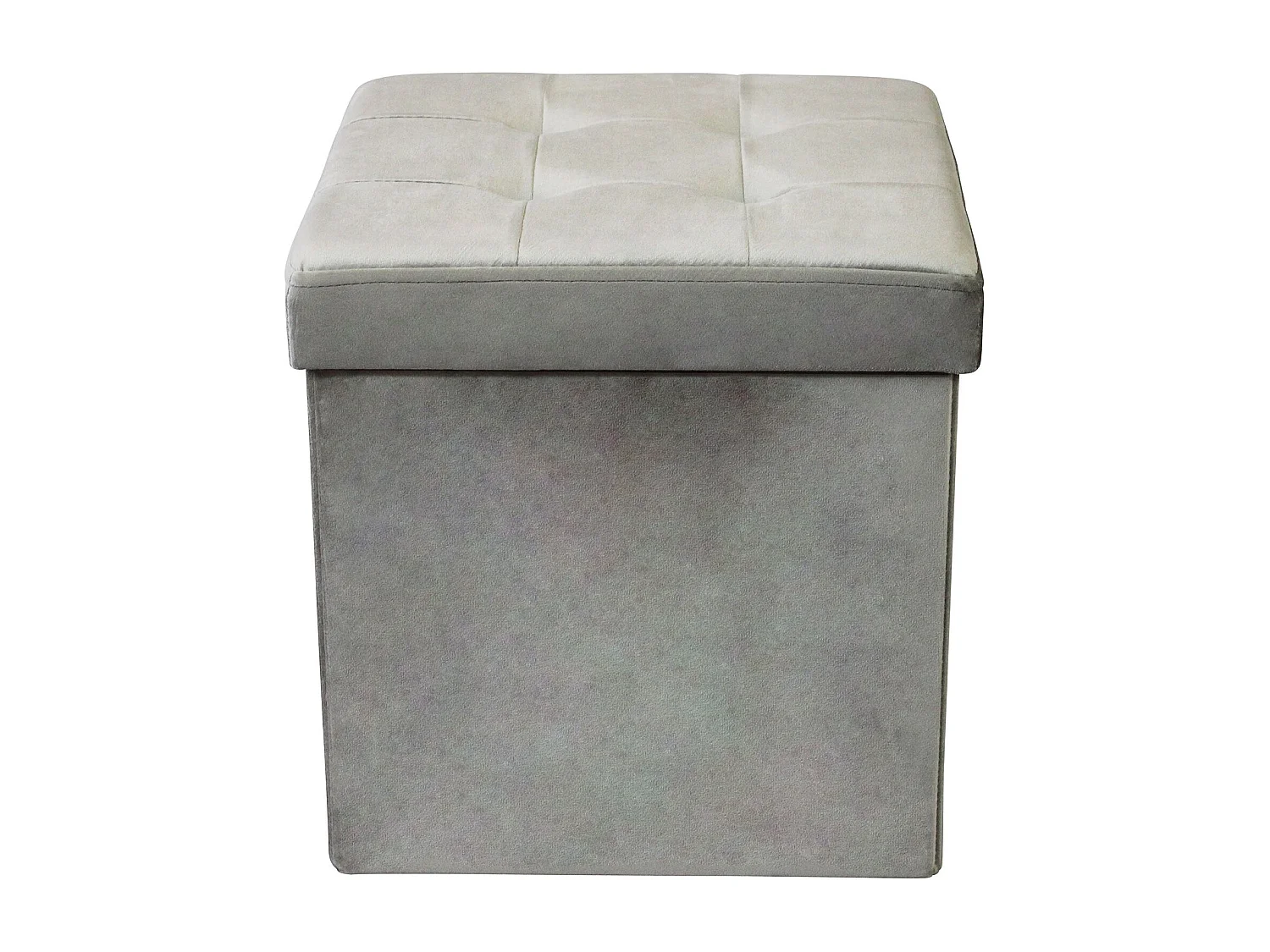 MilaniHome.it - pouf quadrato in velluto di design moderno, cm 38 x 38 x 38 hdi coloreTortora