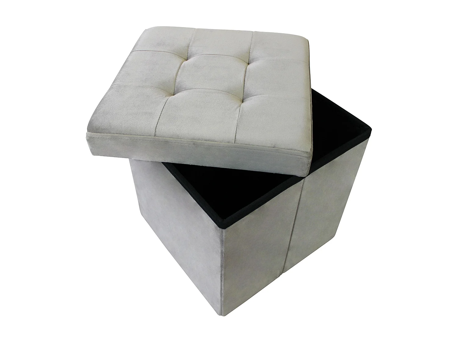 MilaniHome.it - pouf quadrato in velluto di design moderno, cm 38 x 38 x 38 hdi coloreTortora