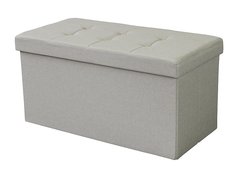 MilaniHome.it - pouf rettangolare in stoffa di design moderno, cm 76 x 38 x 38 hdi coloreTortora