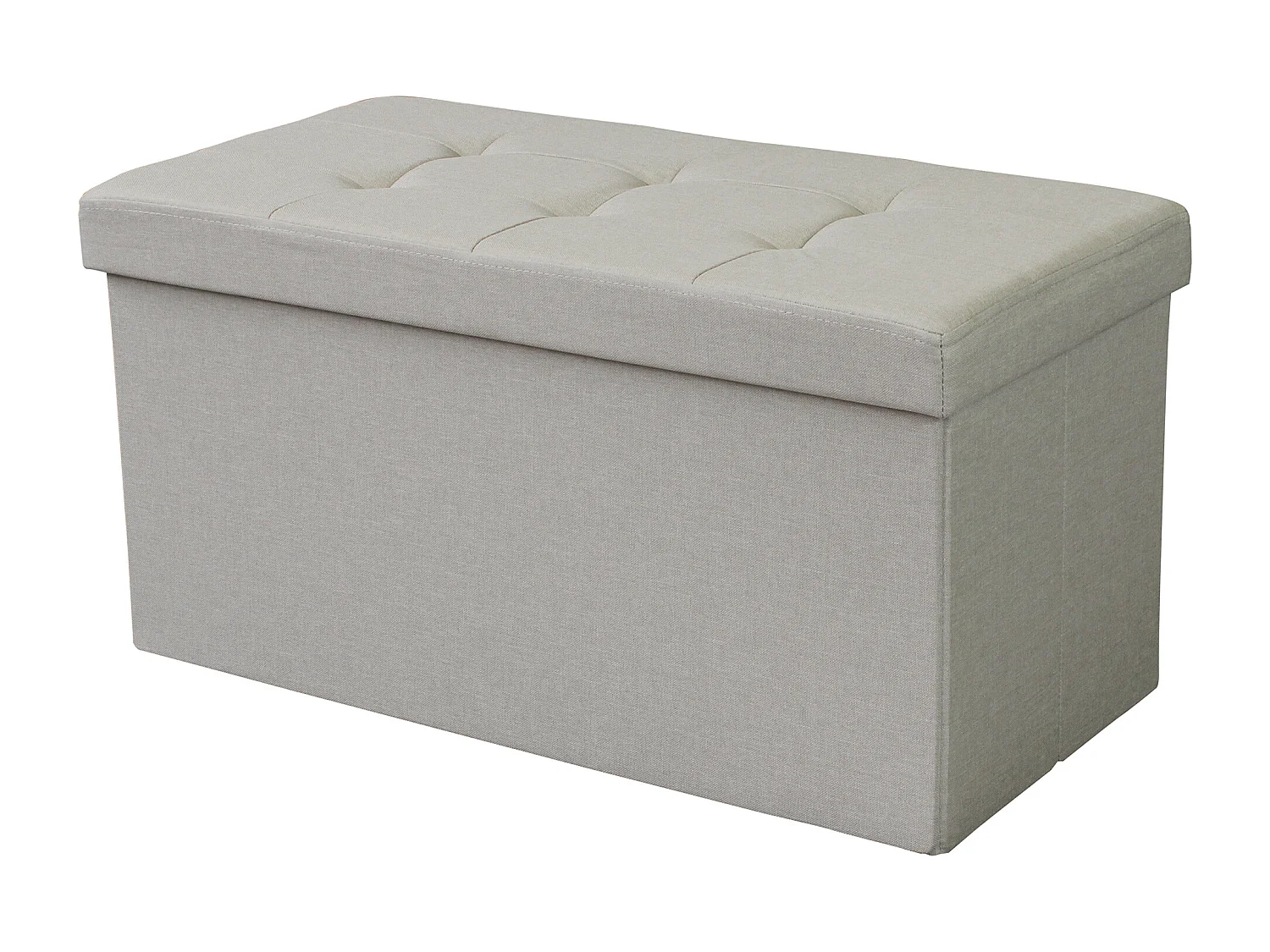 MilaniHome.it - pouf rettangolare in stoffa di design moderno, cm 76 x 38 x 38 hdi coloreTortora