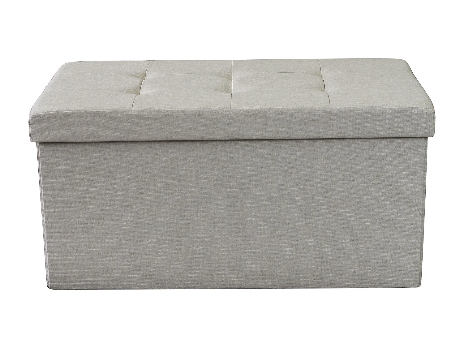 MilaniHome.it - pouf rettangolare in stoffa di design moderno, cm 76 x 38 x 38 hdi coloreTortora