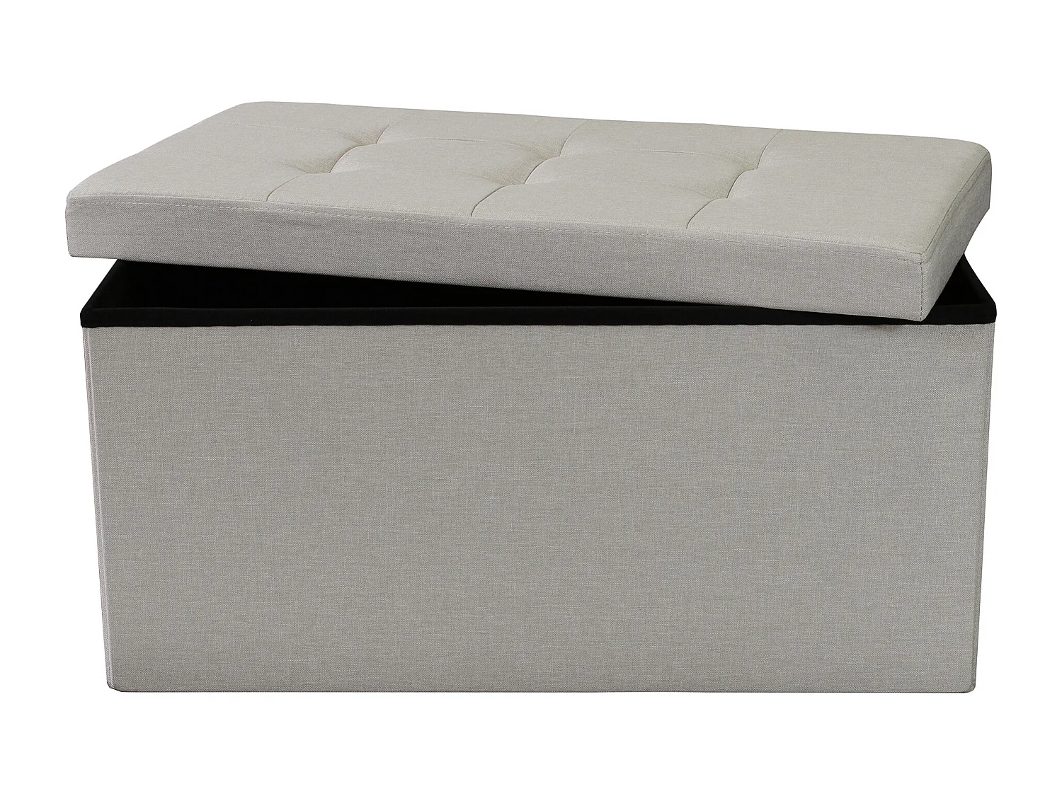 MilaniHome.it - pouf rettangolare in stoffa di design moderno, cm 76 x 38 x 38 hdi coloreTortora