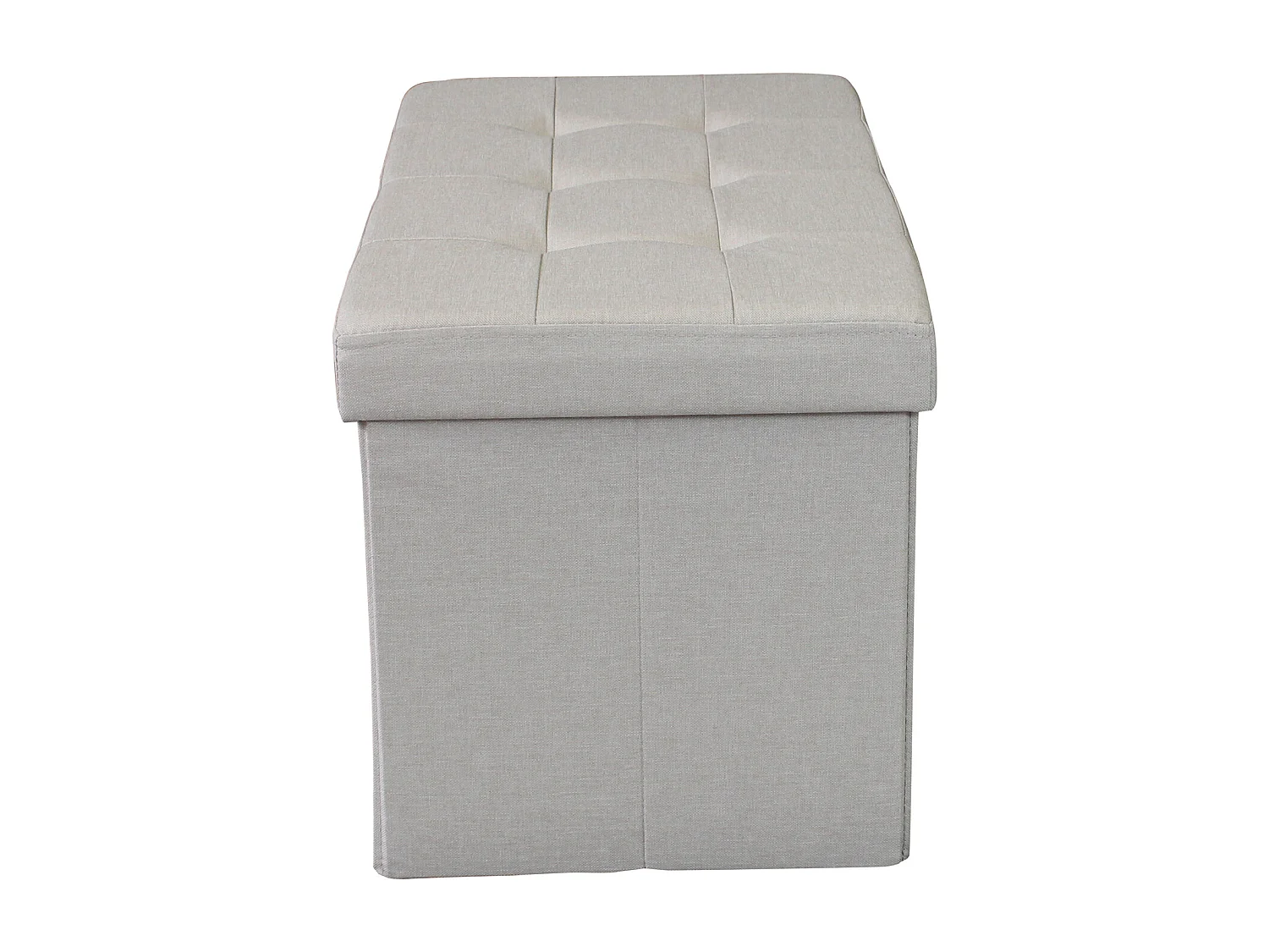 MilaniHome.it - pouf rettangolare in stoffa di design moderno, cm 76 x 38 x 38 hdi coloreTortora