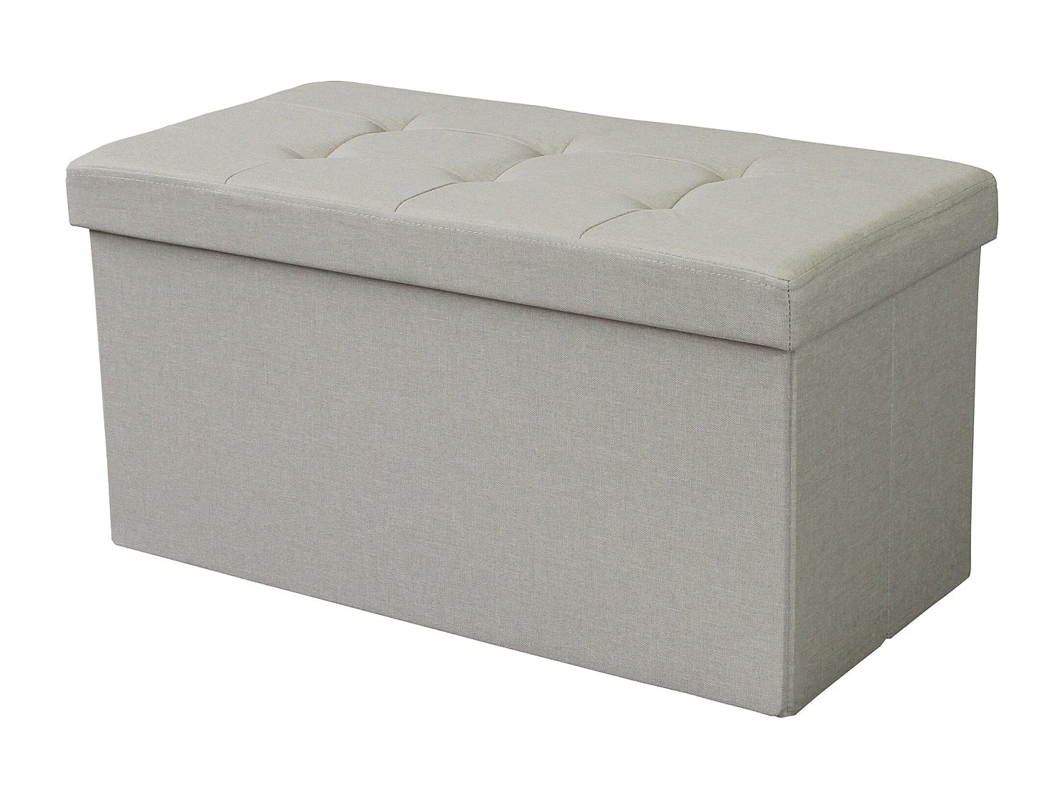 MilaniHome.it - pouf rettangolare in stoffa di design moderno, cm 76 x 38 x 38 hdi coloreTortora