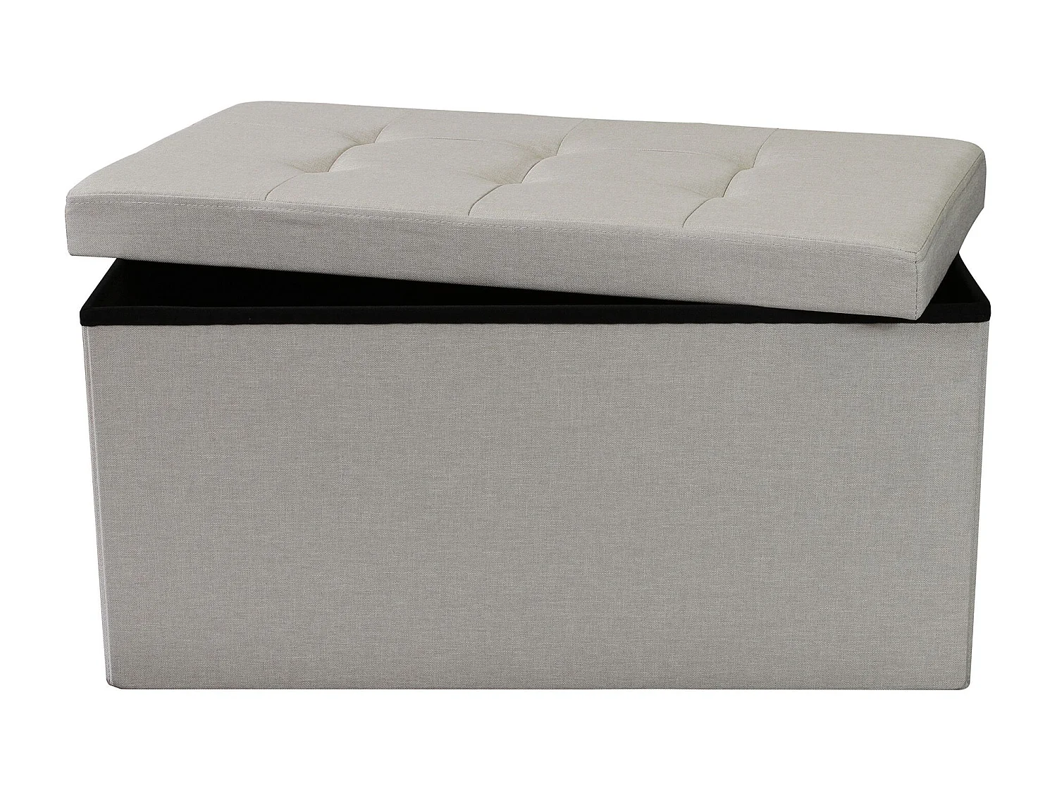 MilaniHome.it - pouf rettangolare in stoffa di design moderno, cm 76 x 38 x 38 hdi coloreTortora