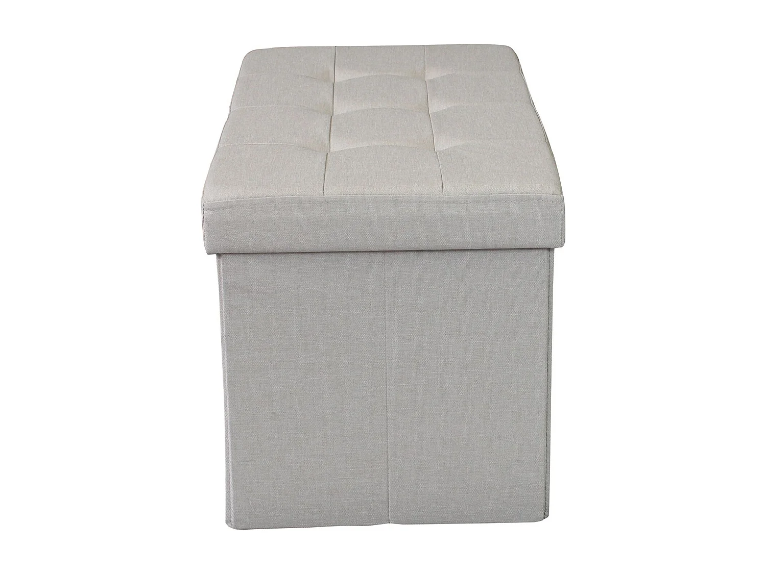 MilaniHome.it - pouf rettangolare in stoffa di design moderno, cm 76 x 38 x 38 hdi coloreTortora