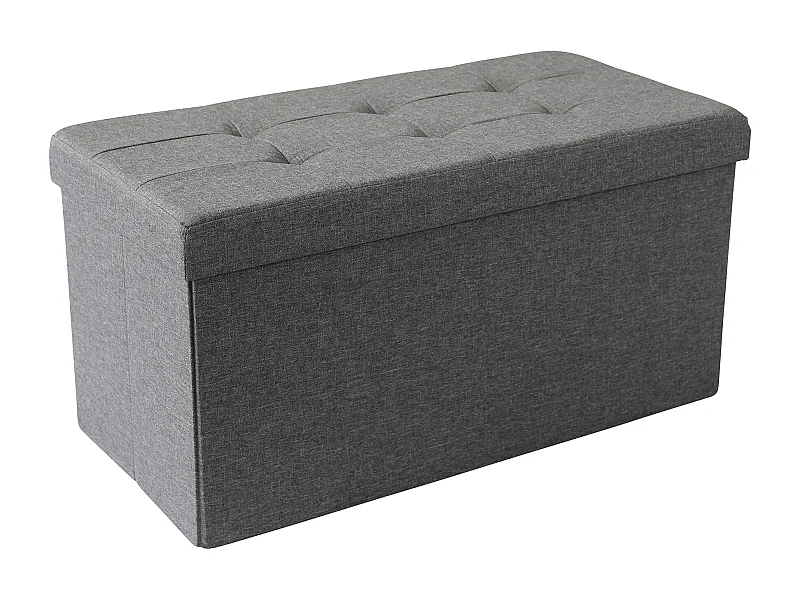 MilaniHome.it - pouf rettangolare in stoffa di design moderno, cm 76 x 38 x 38 hdi coloreGrigio scuro