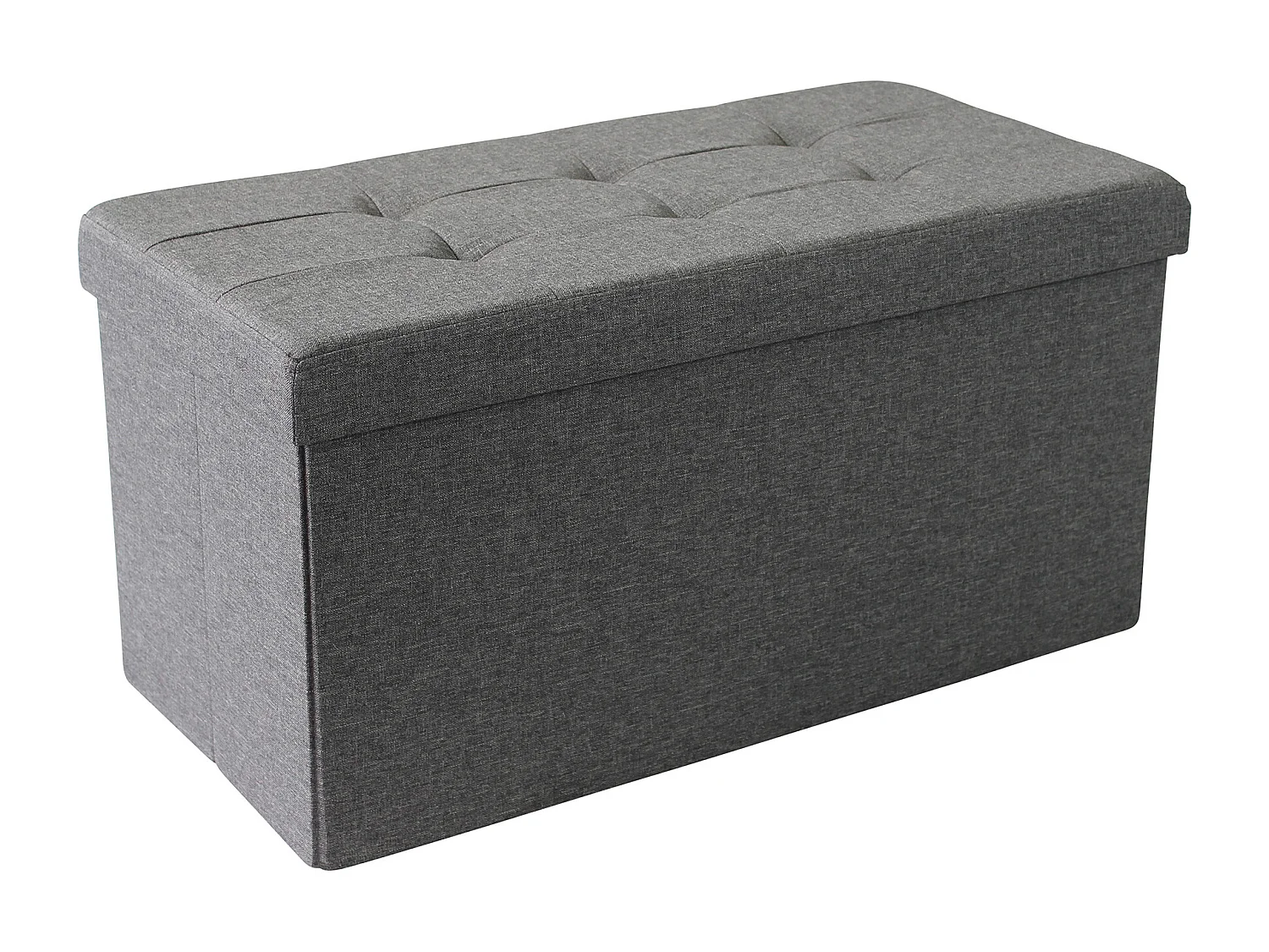 MilaniHome.it - pouf rettangolare in stoffa di design moderno, cm 76 x 38 x 38 hdi coloreGrigio scuro