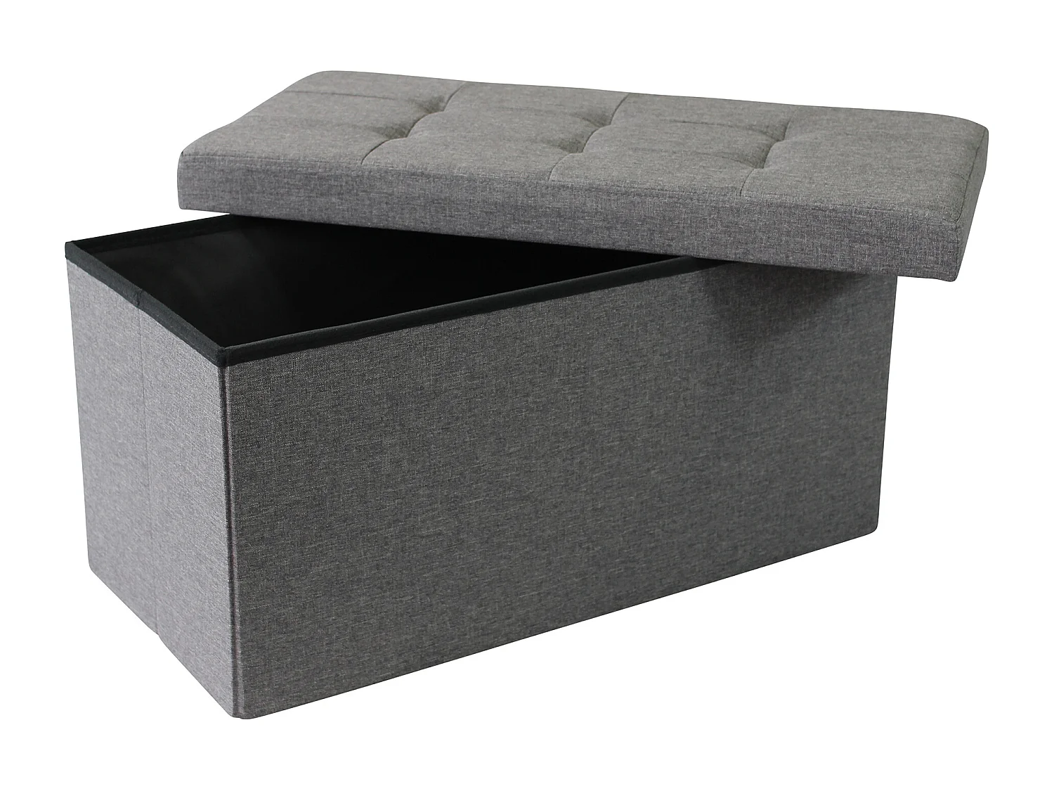 MilaniHome.it - pouf rettangolare in stoffa di design moderno, cm 76 x 38 x 38 hdi coloreGrigio scuro