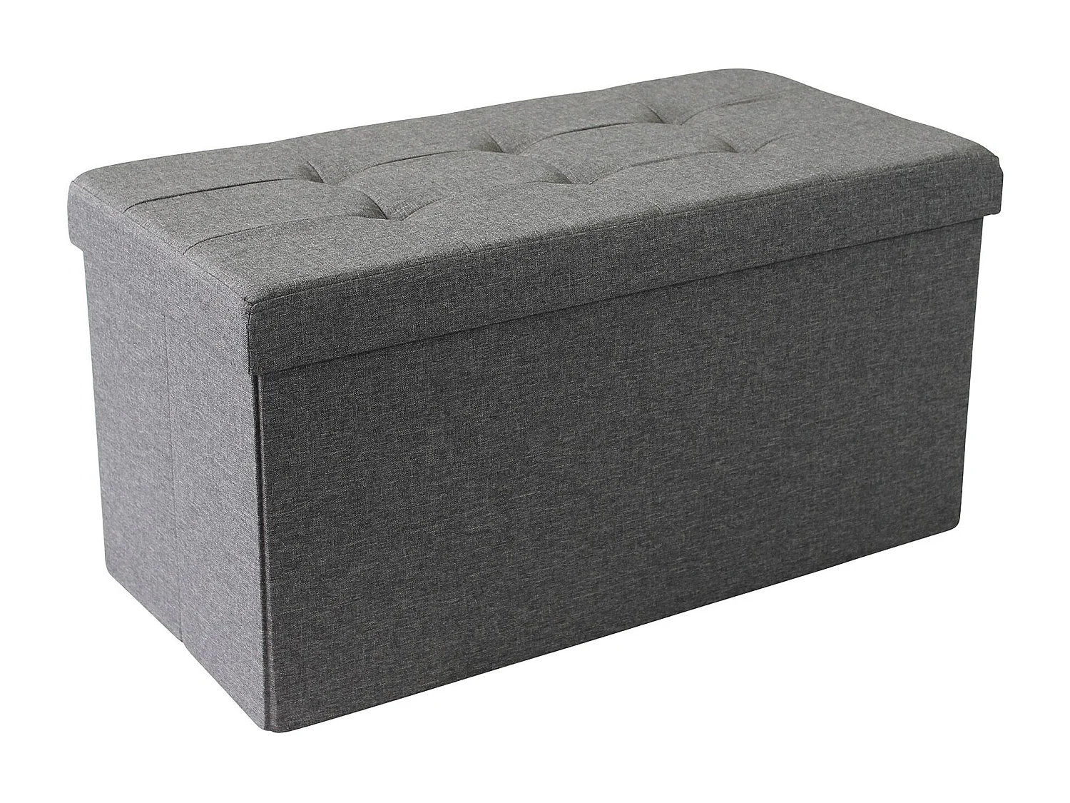 MilaniHome.it - pouf rettangolare in stoffa di design moderno, cm 76 x 38 x 38 hdi coloreGrigio scuro