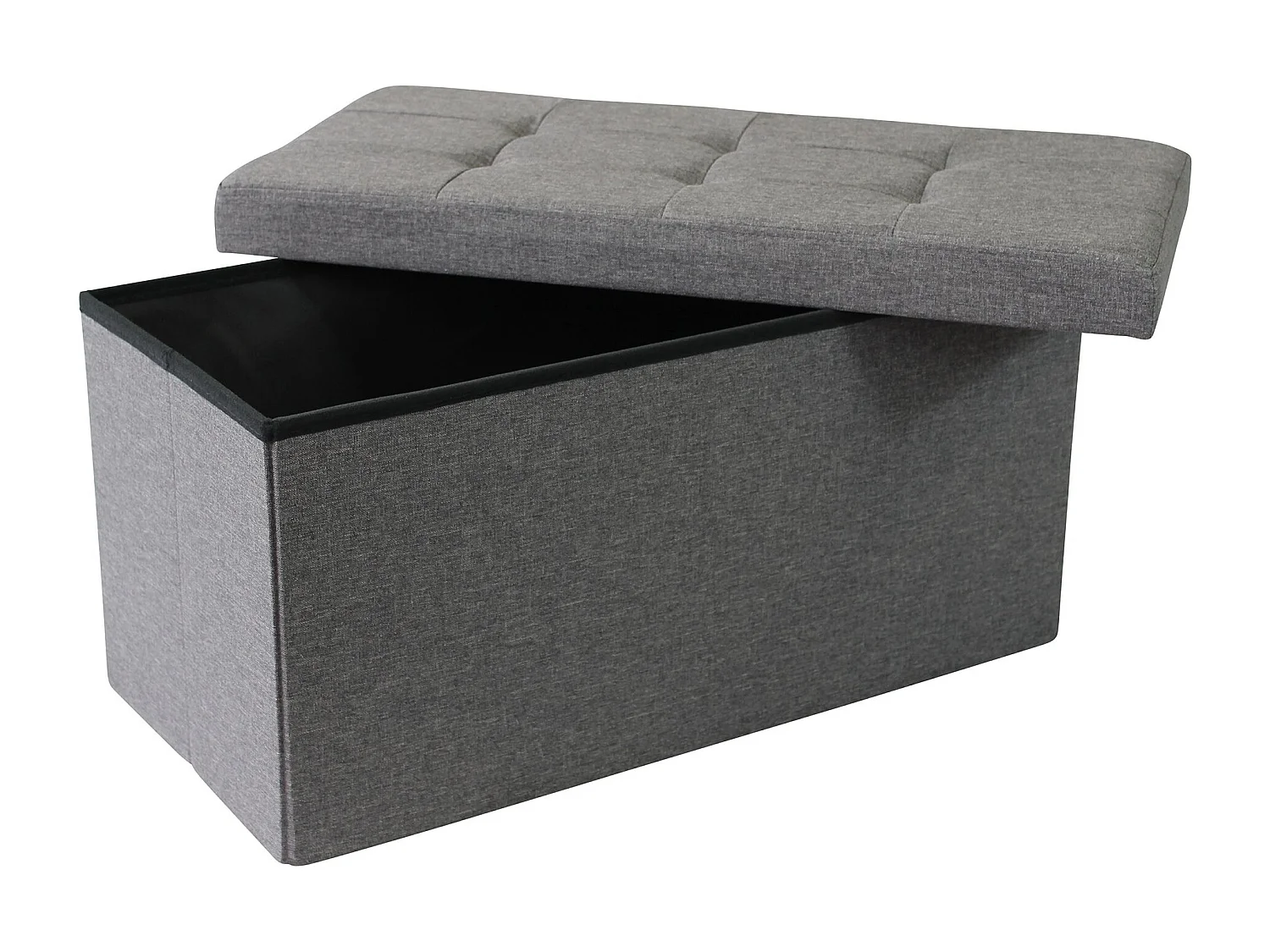 MilaniHome.it - pouf rettangolare in stoffa di design moderno, cm 76 x 38 x 38 hdi coloreGrigio scuro