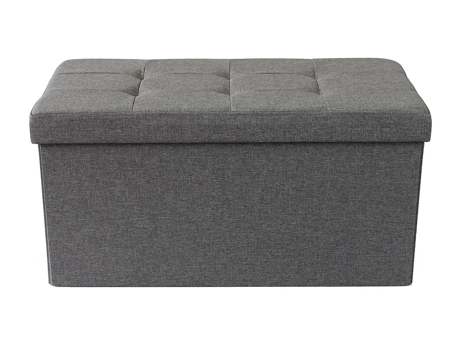 MilaniHome.it - pouf rettangolare in stoffa di design moderno, cm 76 x 38 x 38 hdi coloreGrigio scuro
