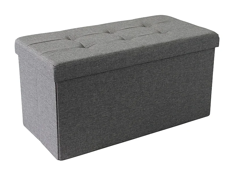 MilaniHome.it - pouf rettangolare in stoffa di design moderno, cm 76 x 38 x 38 hdi coloreGrigio scuro
