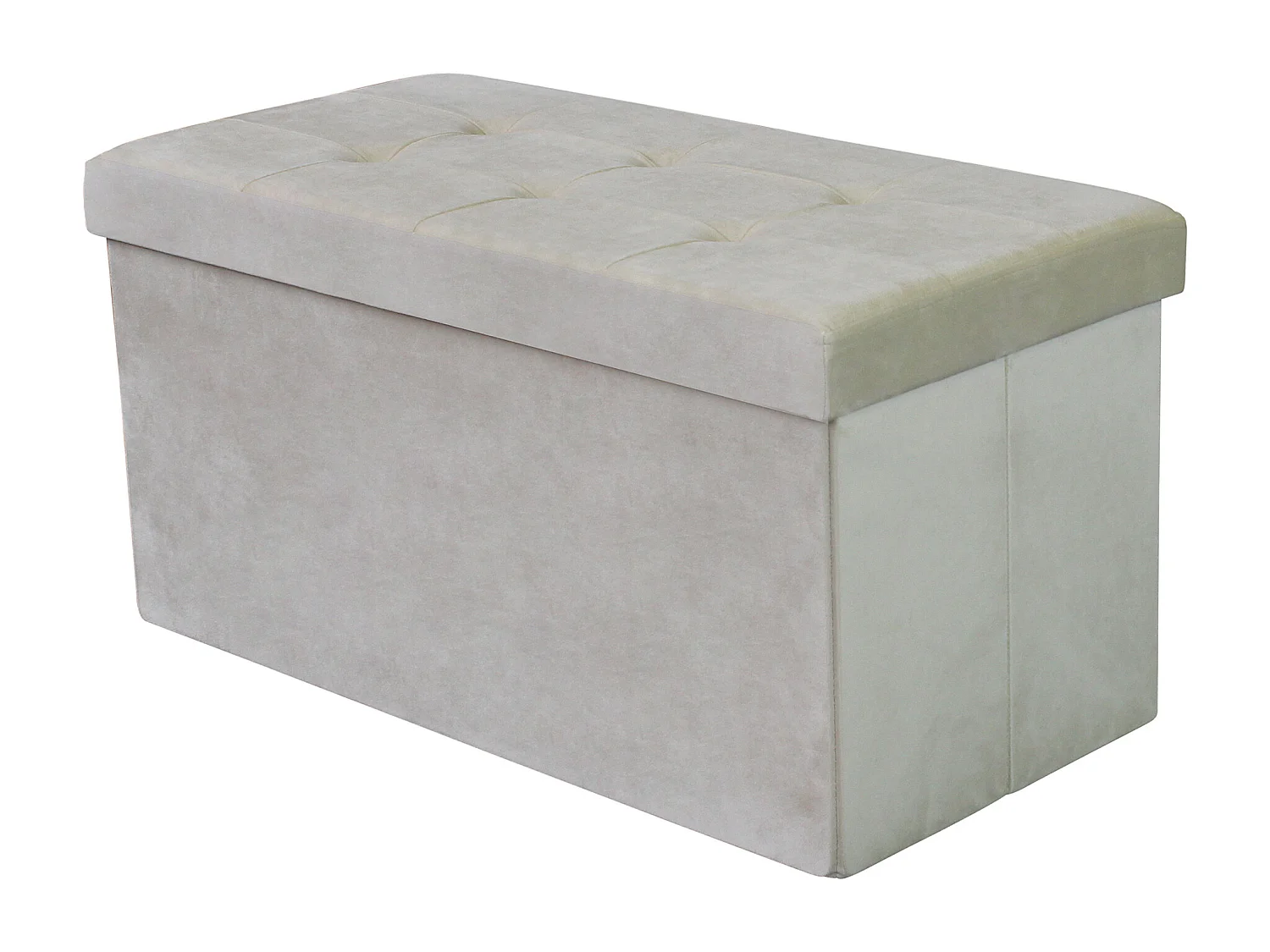 MilaniHome.it - pouf rettangolare in velluto di design moderno, cm 76 x 38 x 38 hdi coloreBeige