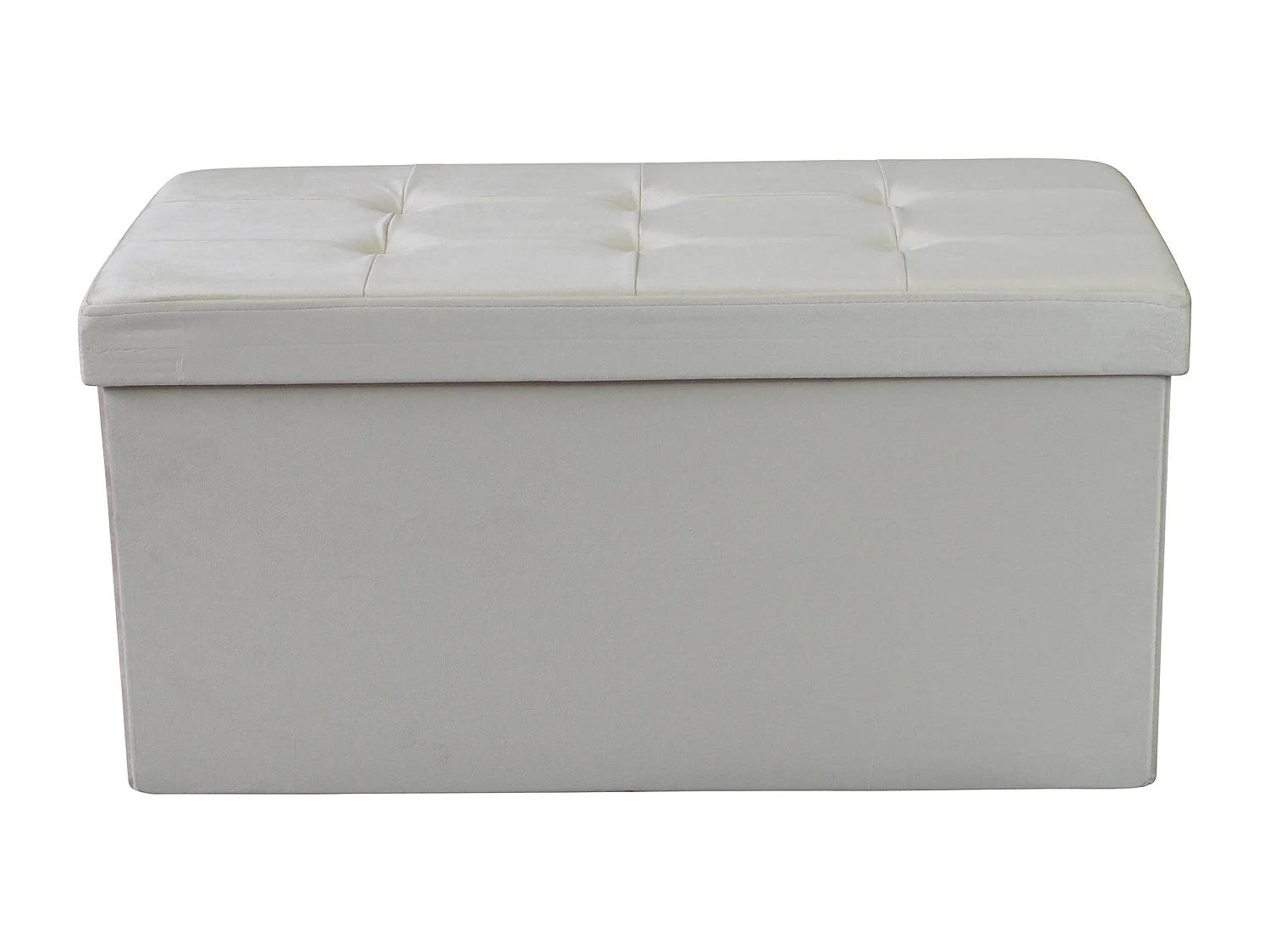 MilaniHome.it - pouf rettangolare in velluto di design moderno, cm 76 x 38 x 38 hdi coloreBeige