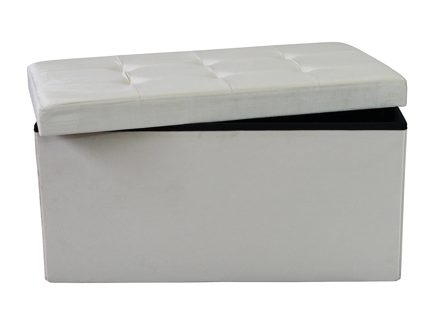 MilaniHome.it - pouf rettangolare in velluto di design moderno, cm 76 x 38 x 38 hdi coloreBeige