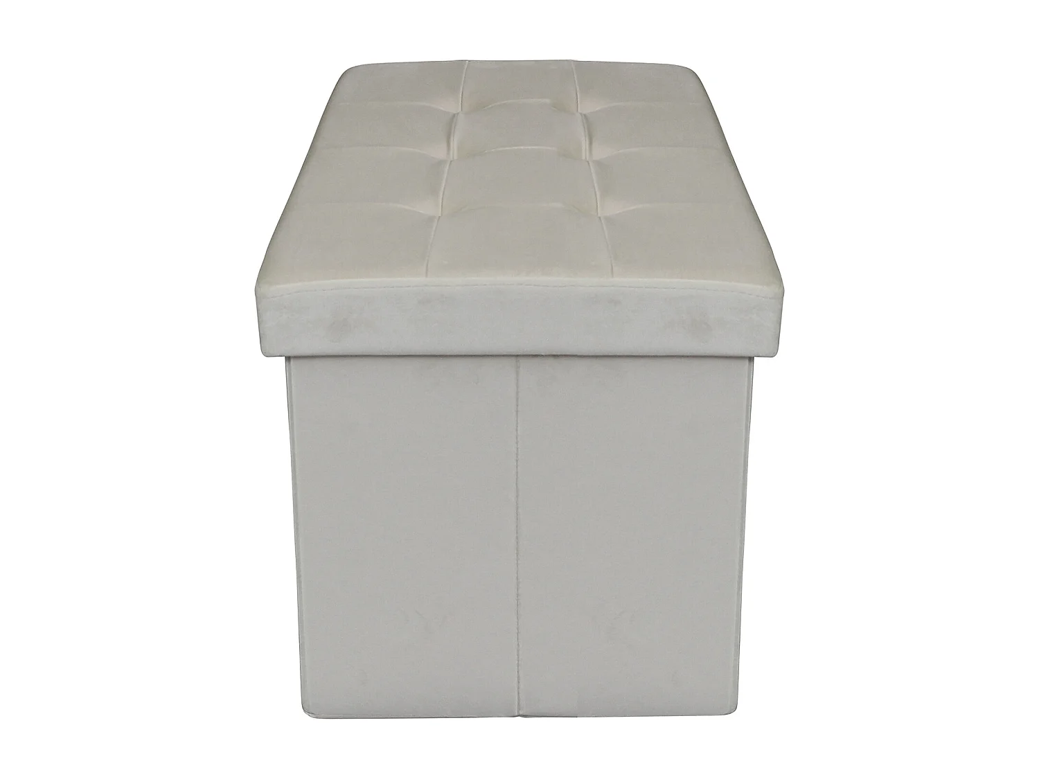 MilaniHome.it - pouf rettangolare in velluto di design moderno, cm 76 x 38 x 38 hdi coloreBeige