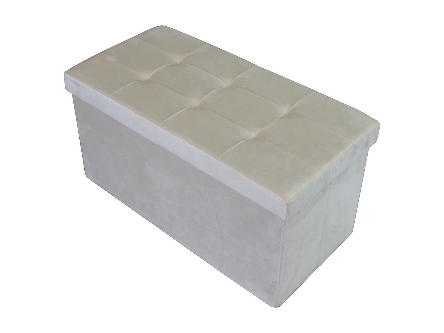 MilaniHome.it - pouf rettangolare in velluto di design moderno, cm 76 x 38 x 38 hdi coloreBeige