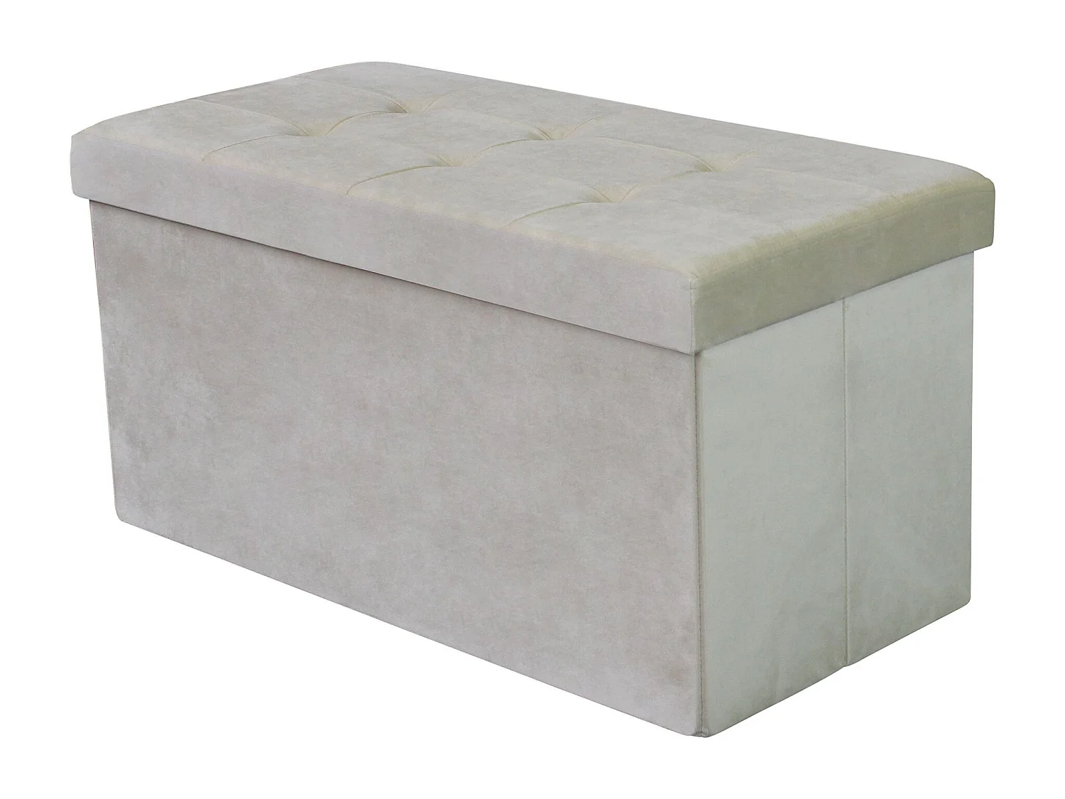 MilaniHome.it - pouf rettangolare in velluto di design moderno, cm 76 x 38 x 38 hdi coloreBeige