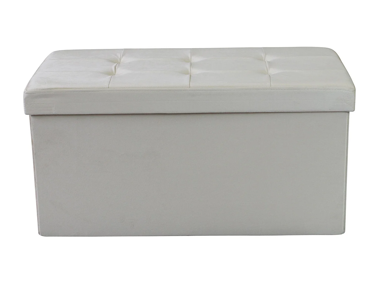 MilaniHome.it - pouf rettangolare in velluto di design moderno, cm 76 x 38 x 38 hdi coloreBeige