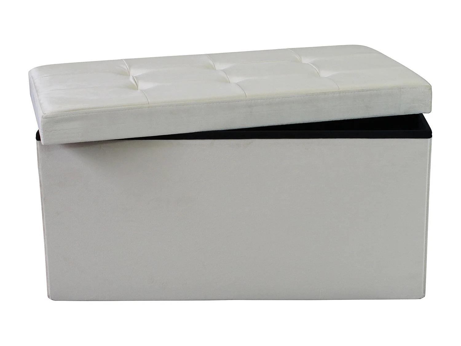 MilaniHome.it - pouf rettangolare in velluto di design moderno, cm 76 x 38 x 38 hdi coloreBeige