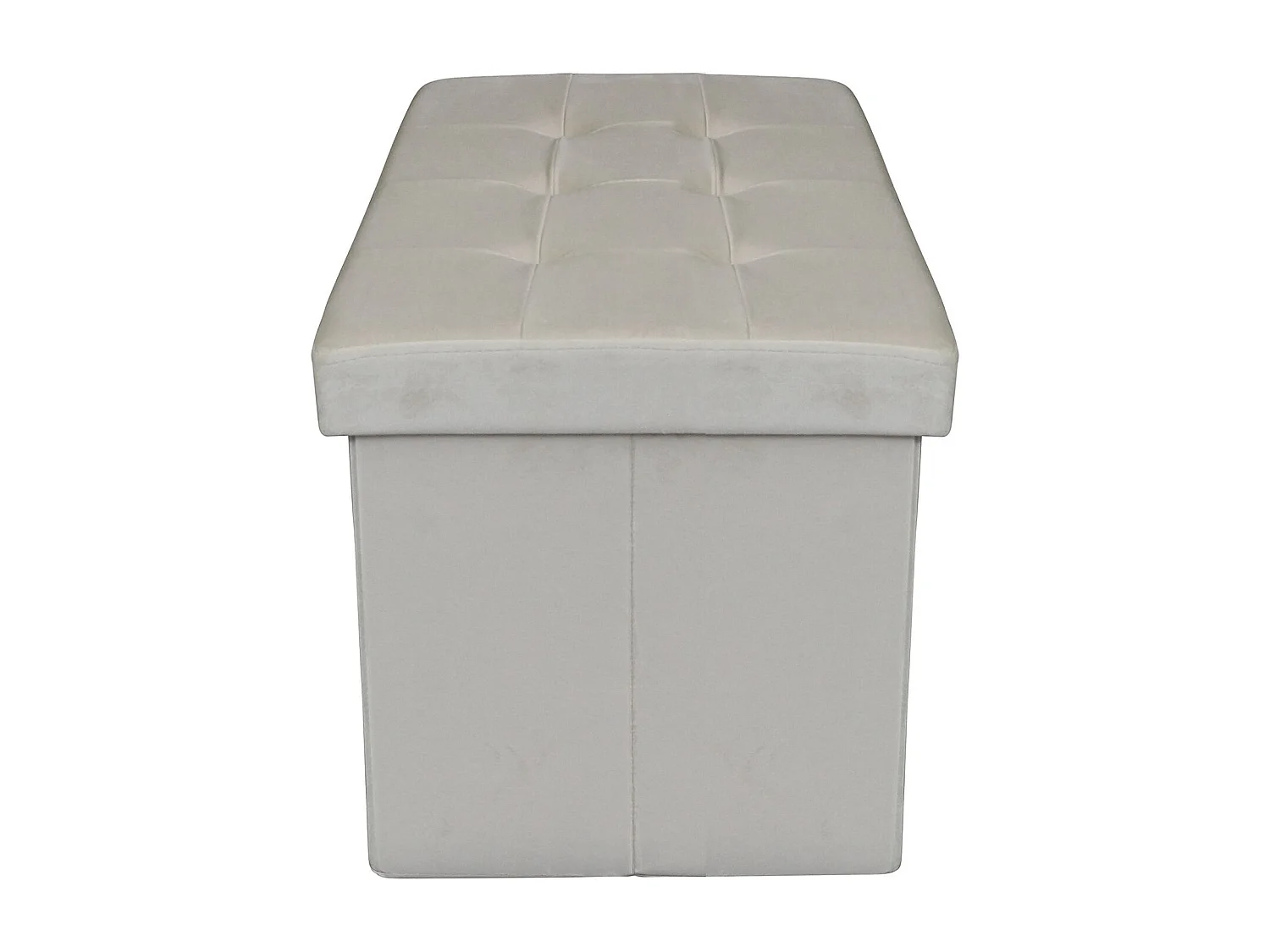 MilaniHome.it - pouf rettangolare in velluto di design moderno, cm 76 x 38 x 38 hdi coloreBeige