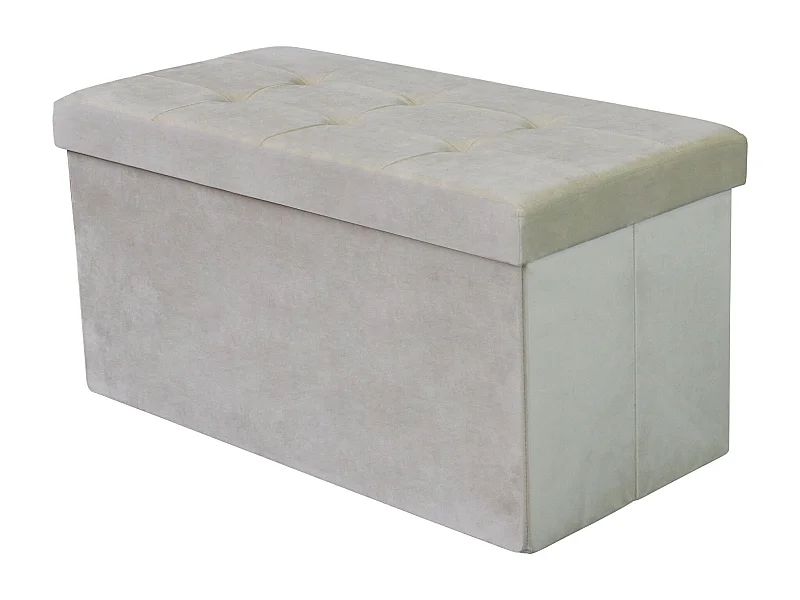 MilaniHome.it - pouf rettangolare in velluto di design moderno, cm 76 x 38 x 38 hdi coloreBeige