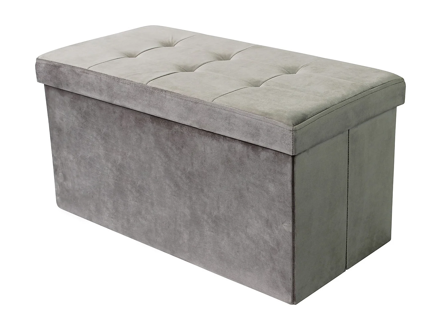 MilaniHome.it - pouf rettangolare in velluto di design moderno, cm 76 x 38 x 38 hdi coloreTortora