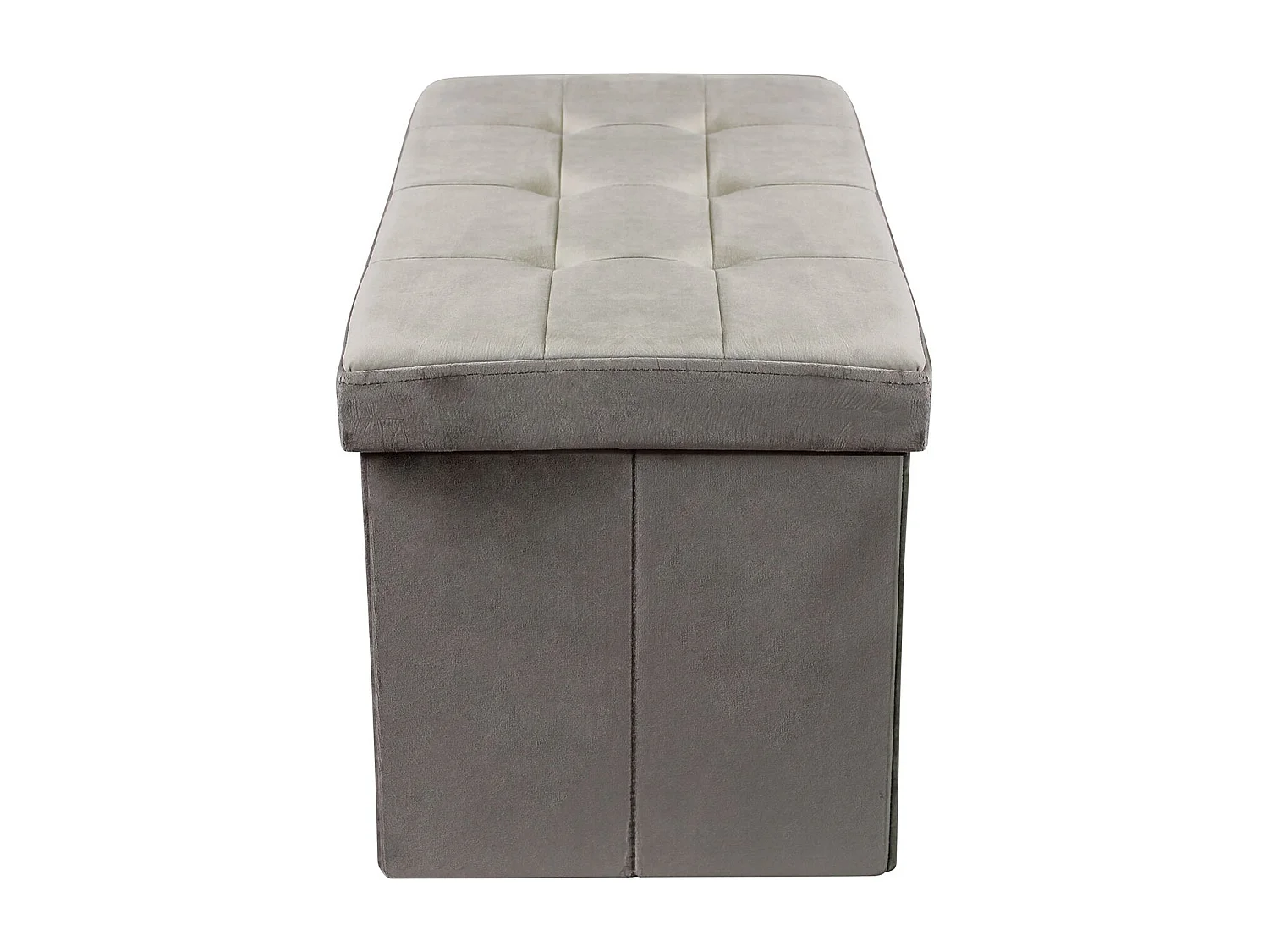 MilaniHome.it - pouf rettangolare in velluto di design moderno, cm 76 x 38 x 38 hdi coloreTortora