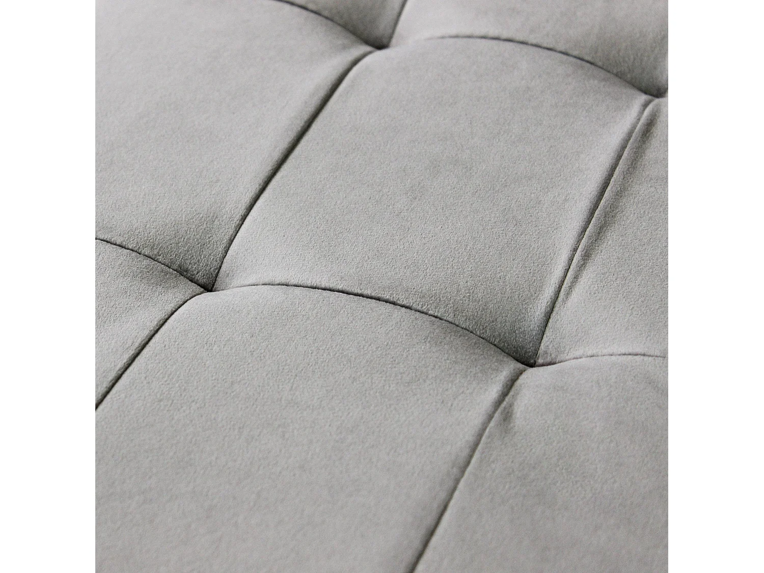 MilaniHome.it - pouf rettangolare in velluto di design moderno, cm 76 x 38 x 38 hdi coloreTortora