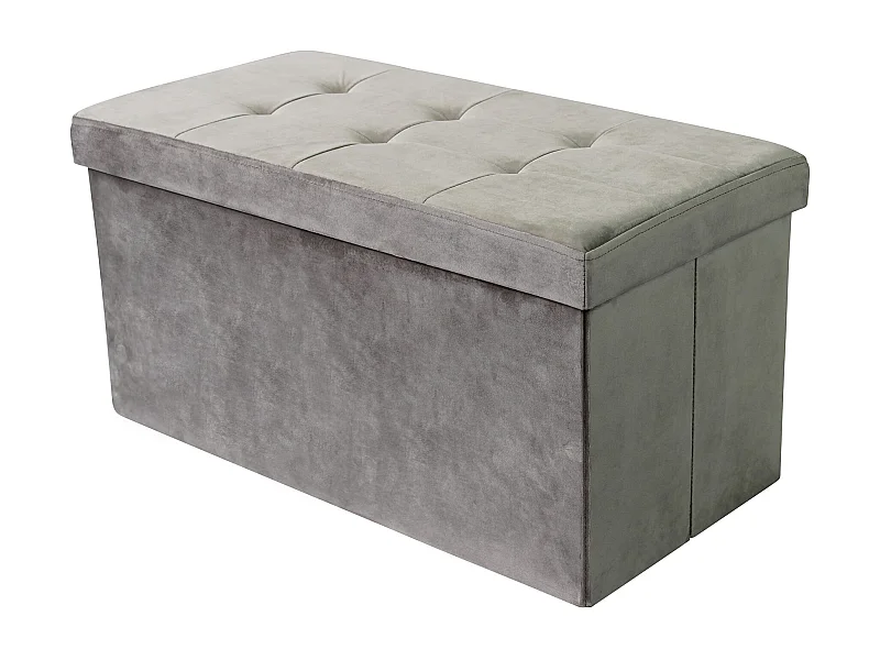 MilaniHome.it - pouf rettangolare in velluto di design moderno, cm 76 x 38 x 38 hdi coloreTortora