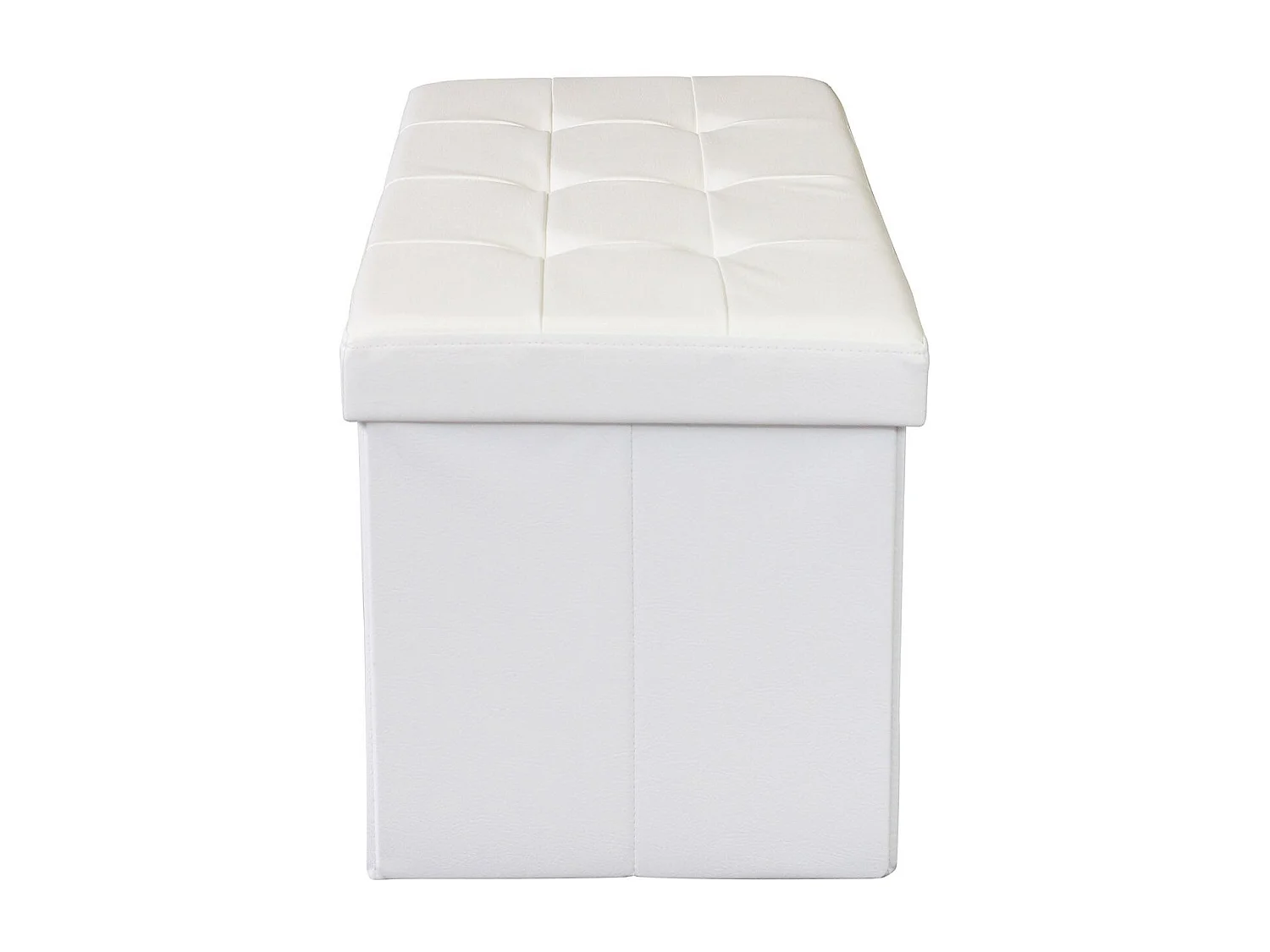 MilaniHome.it - pouf rettangolare in ecopelle di design moderno, cm 76 x 38 x 38 hdi coloreBianco