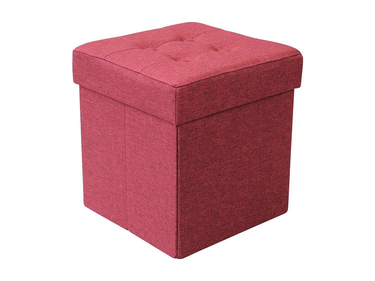 MilaniHome.it - pouf quadrato in stoffa di design moderno, cm 38 x 38 x 40 hdi coloreRosso
