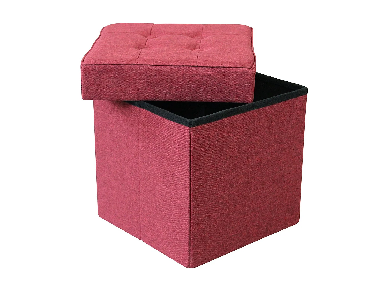 MilaniHome.it - pouf quadrato in stoffa di design moderno, cm 38 x 38 x 40 hdi coloreRosso