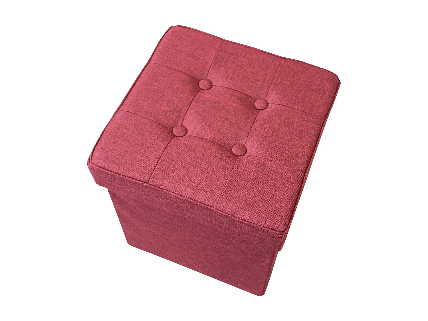MilaniHome.it - pouf quadrato in stoffa di design moderno, cm 38 x 38 x 40 hdi coloreRosso