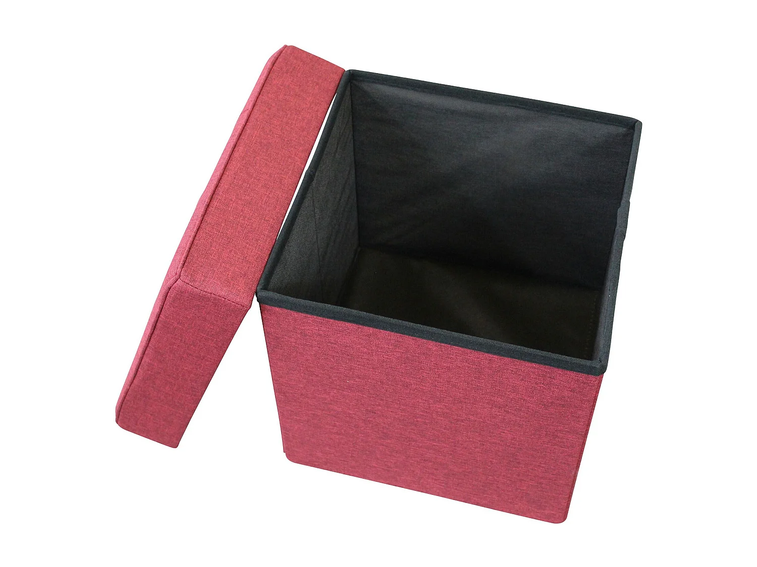 MilaniHome.it - pouf quadrato in stoffa di design moderno, cm 38 x 38 x 40 hdi coloreRosso