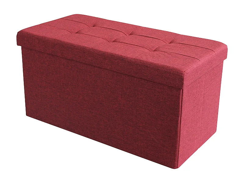 MilaniHome.it - pouf rettangolare in stoffa di design moderno, cm 76 x 38 x 38 hdi coloreRosso