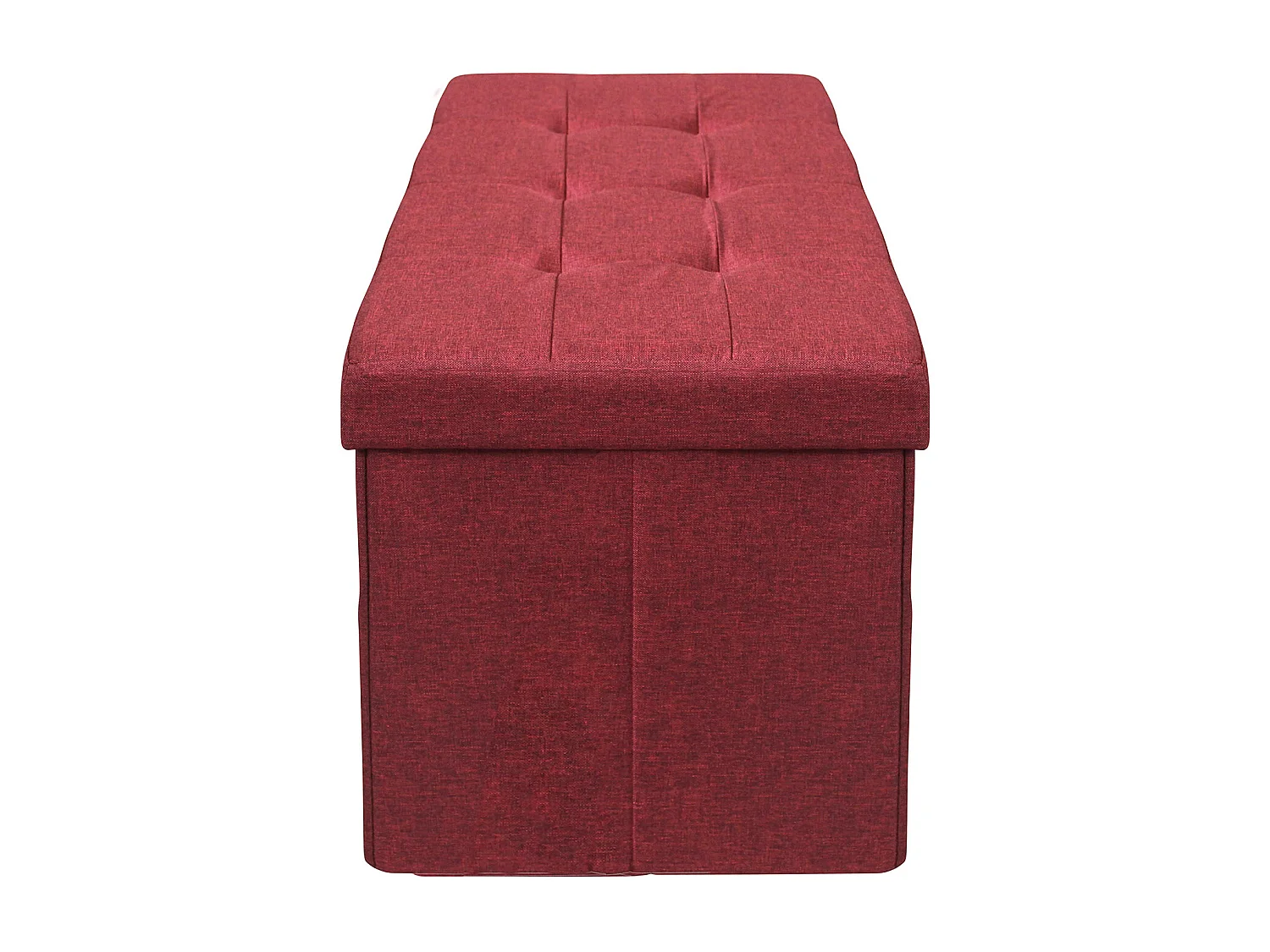MilaniHome.it - pouf rettangolare in stoffa di design moderno, cm 76 x 38 x 38 hdi coloreRosso