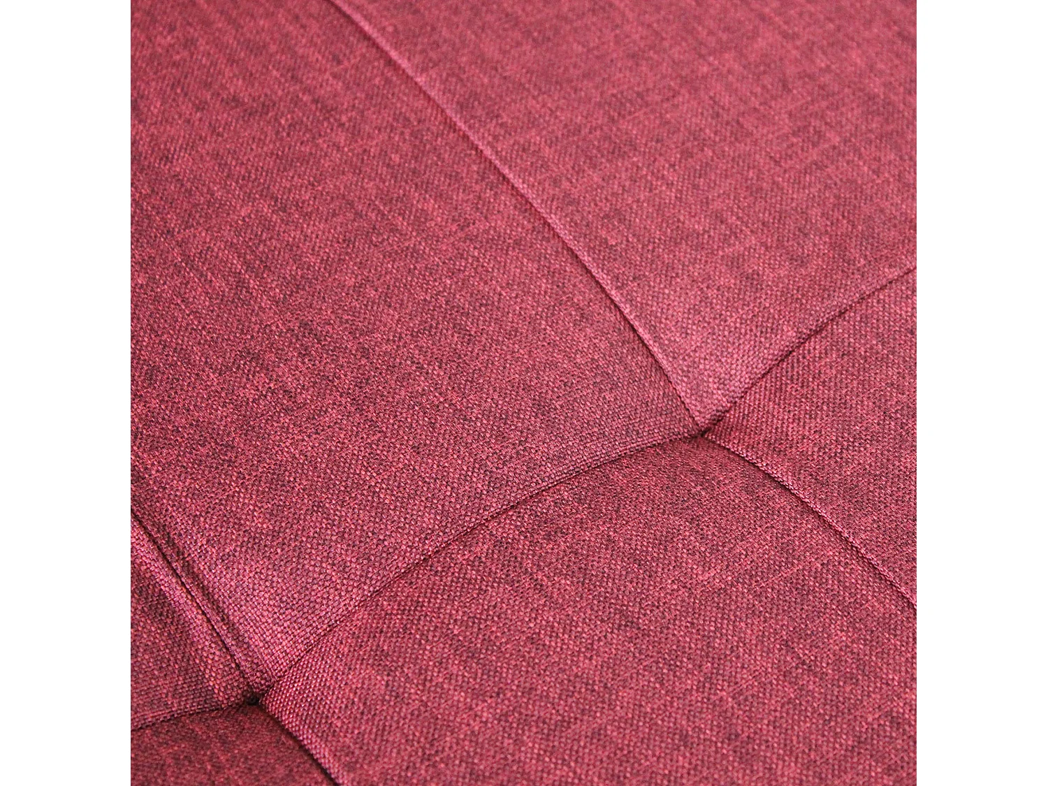 MilaniHome.it - pouf rettangolare in stoffa di design moderno, cm 76 x 38 x 38 hdi coloreRosso