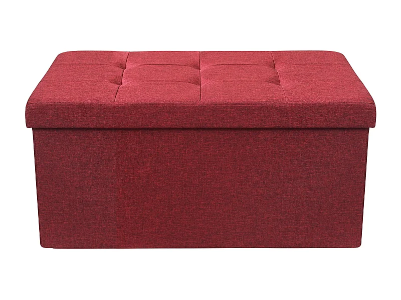 MilaniHome.it - pouf rettangolare in stoffa di design moderno, cm 76 x 38 x 38 hdi coloreRosso