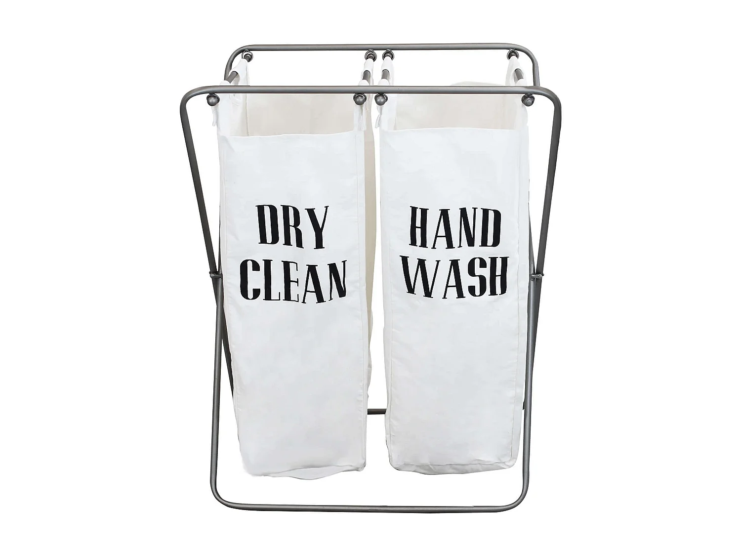 MilaniHome.it - Cesto Portabiancheria Doppio In Tessuto E Metallo Stile Moderno Di Designdi coloreBianco