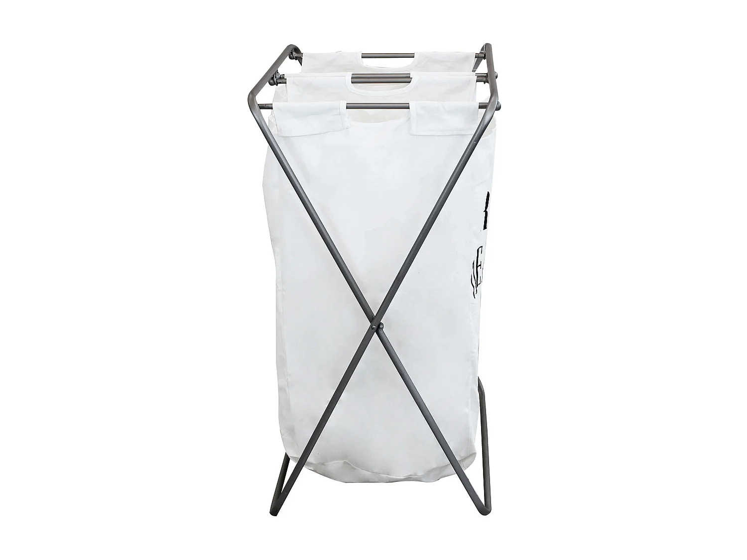 MilaniHome.it - Cesto Portabiancheria Doppio In Tessuto E Metallo Stile Moderno Di Designdi coloreBianco