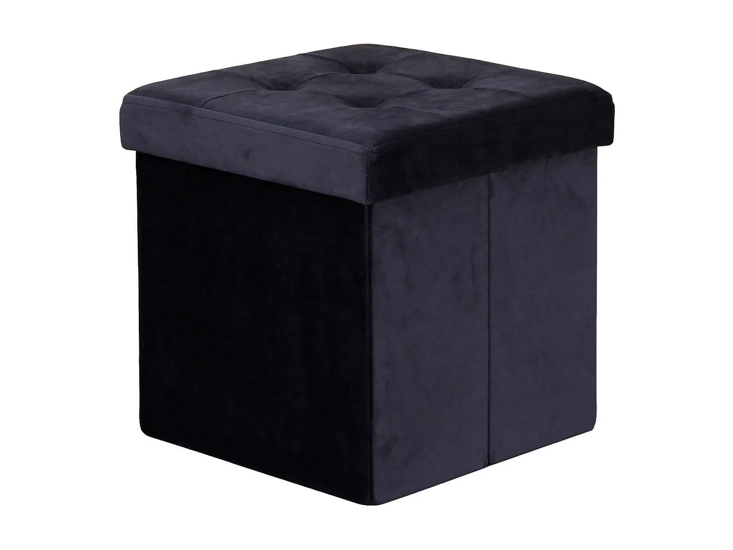 MilaniHome.it - pouf quadrato in velluto di design moderno, cm 38 x 38 x 38 hdi coloreNero